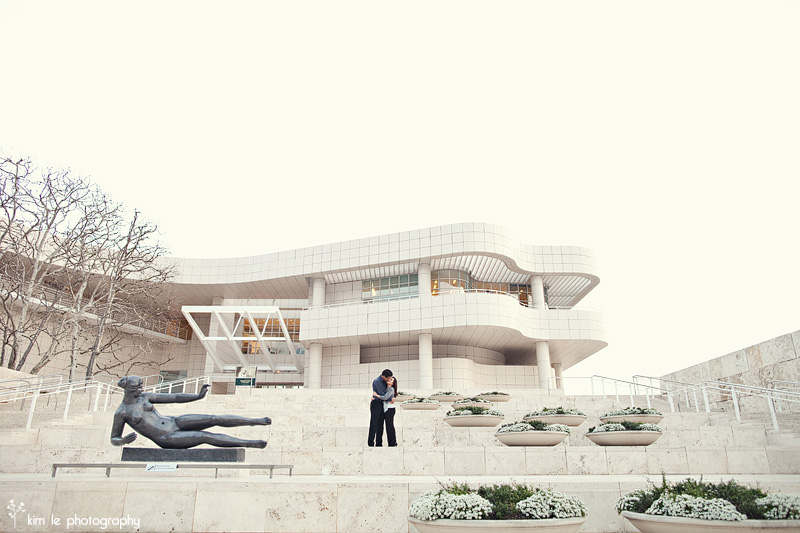 los angeles getty center engagement by kim le photography