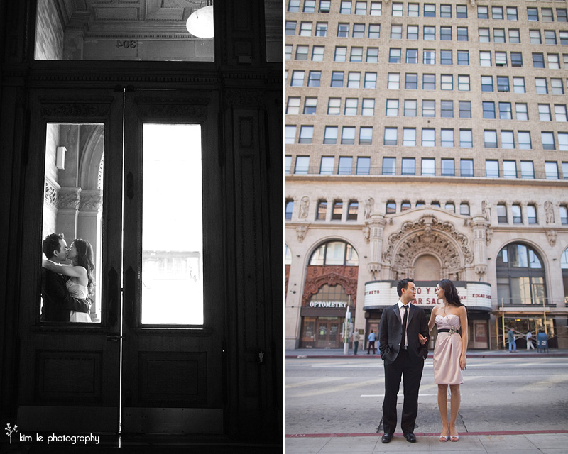 downtown los angeles engagement by kim le photography